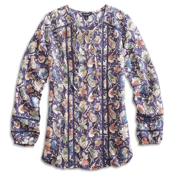 LUCKY BRAND Womens Floral Boho Floral Top Size S - Picture 1 of 8